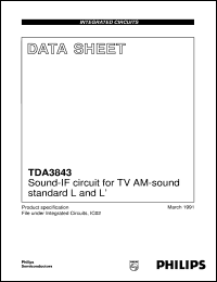 TDA3843/V3 datasheet: Sound-IF circuit for TV AM-sound standard L and L TDA3843/V3