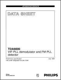 TDA9800 datasheet: VIF-PLL demodulator and FM-PLL detector TDA9800