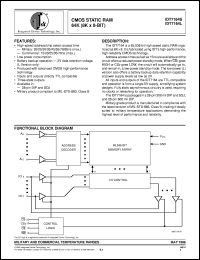 IDT7164S55TPB datasheet: CMOS static RAM 64K (8K x 8-bit) IDT7164S55TPB