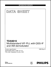 TDA9810T/V1 datasheet: Multistandard VIF-PLL with QSS-IF and AM demodulator TDA9810T/V1