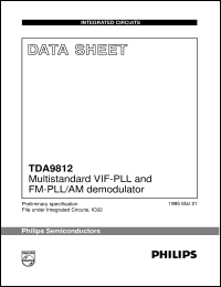 TDA9812/V1 datasheet: Multistandard VIF-PLL and FM-PLL/AM demodulator TDA9812/V1