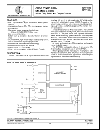 IDT7198S45EB datasheet: CMOS static RAM 64K (16K x 4-bit) IDT7198S45EB