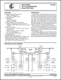 IDT7099S20PF datasheet: High-speed 4K x 9 synchronous dual-port RAM IDT7099S20PF