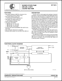 IDT71B74S12Y datasheet: BiCMOS static RAM 64K (8K x 8-bit) cache-tag RAM IDT71B74S12Y