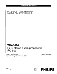 TDA8424/V7 datasheet: Hi-Fi stereo audio processor; IC-bus TDA8424/V7