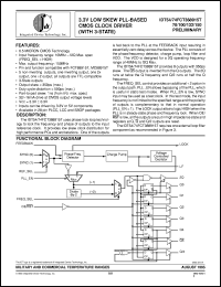 IDT74FCT388915T133PYB datasheet: 3.3V low skew PLL-based CMOS clock driver (with 3-state) IDT74FCT388915T133PYB