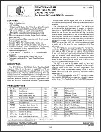 IDT71216S12PF datasheet: BiCMOS static RAM 240K (16K x 15-bit) cache-tag RAM IDT71216S12PF