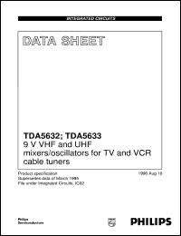 TDA5632M/C1 datasheet: 9 V VHF and UHF mixers/oscillators for TV and VCR cable tuners TDA5632M/C1