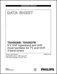 TDA5636BT/C1 datasheet: 9 V VHF hyperband and UHF mixer/oscillator for TV and VCR 3-band tuners TDA5636BT/C1