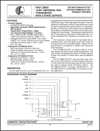 IDT74FCT162601CTPF datasheet: Fast CMOS 18-bit universal bus transceiver with 3-state outputs IDT74FCT162601CTPF