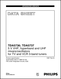 TDA5736M/C1 datasheet: 5 V VHF, hyperband and UHF mixers/oscillators for TV and VCR 3-band tuners TDA5736M/C1