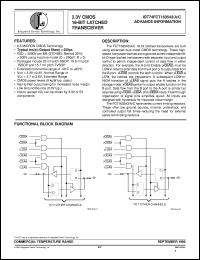 IDT74FCT163543CPV datasheet: 3.3V CMOS 16-bit latched transceiver IDT74FCT163543CPV