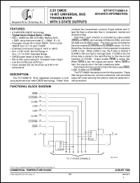 IDT74FCT163601PF datasheet: 3.3V CMOS 18-bit universal bus transceiver with 3-state outputs IDT74FCT163601PF