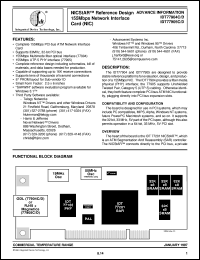IDT77905D datasheet: NICStAR reference design 155Mbps network interface card (NIC) IDT77905D