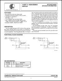 IDT74FST16163233PV datasheet: 16-bit 2:1 mux/demux switch IDT74FST16163233PV