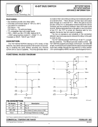 IDT74FST16163P245PF datasheet: 16-bit bus switch IDT74FST16163P245PF