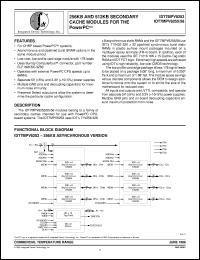 IDT7MPV6256S15M datasheet: 256KB and 512KB secondary cache modules foe the powerPC IDT7MPV6256S15M