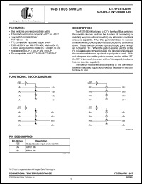 IDT74163244PV datasheet: 16-bit bus switch IDT74163244PV