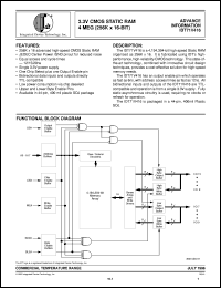 IDT71V416S15Y datasheet: 3.3V CMOS static RAM 4 meg (256K x 16-bit) IDT71V416S15Y