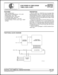 IDT71L024L70PZ datasheet: Low power 3V CMOS SRAM 1 meg (128K x 8-bit) IDT71L024L70PZ