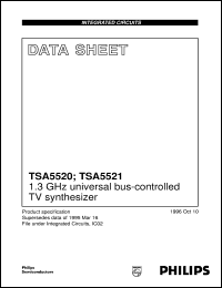TSA5521T/C3 datasheet: 1.3 GHz universal bus-controlled TV synthesizer; 3-wire TSA5521T/C3