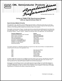 FX365J datasheet: Pcompatible CTCSS encoder/decoder FX365J