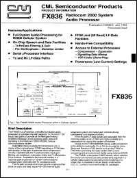 FX836DW datasheet: Radiocom 2000 system audio processor FX836DW