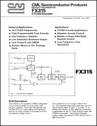 FX315LG datasheet: CTCSS encoder FX315LG
