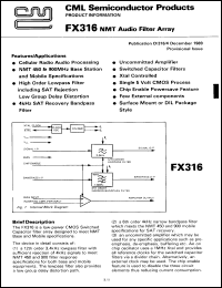FX316LG datasheet: NMT audio filter array FX316LG