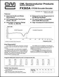 FX365ALS datasheet: CTCSS encoder/decoder FX365ALS