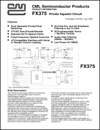 FX375J datasheet: Private sguelch circuit FX375J