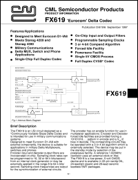 FX619J datasheet: Eurocom delta codec FX619J