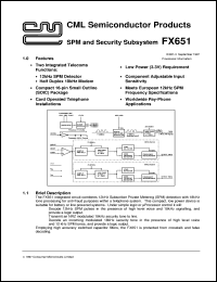 FX651 datasheet: SRM and security subsystem FX651