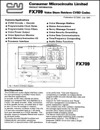 FX709J datasheet: Voice store retrieve CVSD codec FX709J