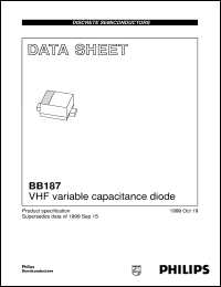 BB187 datasheet: VHF variable capacitance diode BB187