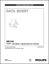 BBY40 datasheet: VHF variable capacitance diode BBY40