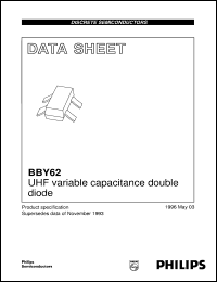 BBY62 datasheet: UHF variable capacitance double diode BBY62