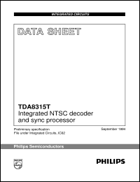 TDA8315T/N3 datasheet: Integrated NTSC decoder and sync processor TDA8315T/N3