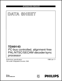 TDA9143/N2 datasheet: I2C-buscontrolled, alignment-free PAL/NTSC/SECAM decoder/sync processor TDA9143/N2