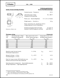 S250 datasheet: Surface mount Si bridge rectifier S250