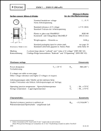 ZMM2.7 datasheet: Surface mount silicon-Z-diode ZMM2.7