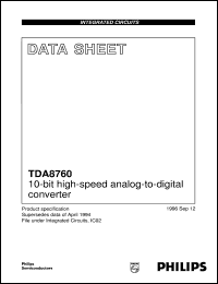 TDA8760K/2/C1 datasheet: 10-bit high-speed analog-to-digital converter TDA8760K/2/C1