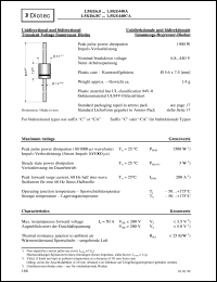 1.5KE6.8 datasheet: Unidirectional and bidirectional transient voltage suppressor diode 1.5KE6.8