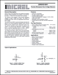 LM4040AIM3-2.5 datasheet: Precision Micropower Shunt Voltage Reference LM4040AIM3-2.5