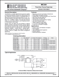 MIC384-1BM datasheet: Local/Remote Thermal Supervisor MIC384-1BM