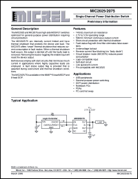 MIC2075-1BM datasheet: Single-Channel Power Distribution Switch MIC2075-1BM