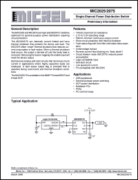 MIC2075-2BM datasheet: Single-Channel Power Distribution Switch MIC2075-2BM