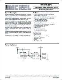 MIC2076-1BN datasheet: Dual-Channel Power Distribution Switch MIC2076-1BN