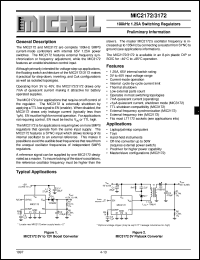 MIC2172BN datasheet: 100kHz 1.25A Switching Regulators MIC2172BN