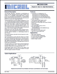MIC2505BN datasheet: Single 2A / Dual 1A / High-Side Switches MIC2505BN